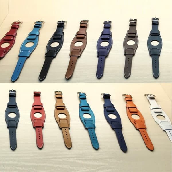 Apple Watch Series 5 40mm cool themed ægte læder Urrem - Sort Black