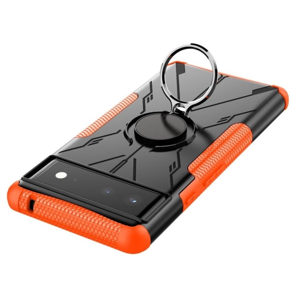 Kickstand-skydd med magnetisk platta för Google Pixel 6 - Orange Orange