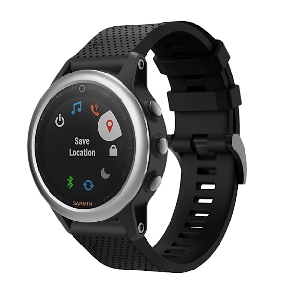 Stilfuld silikone-urrem til Garmin Fenix 5S - Sort Black