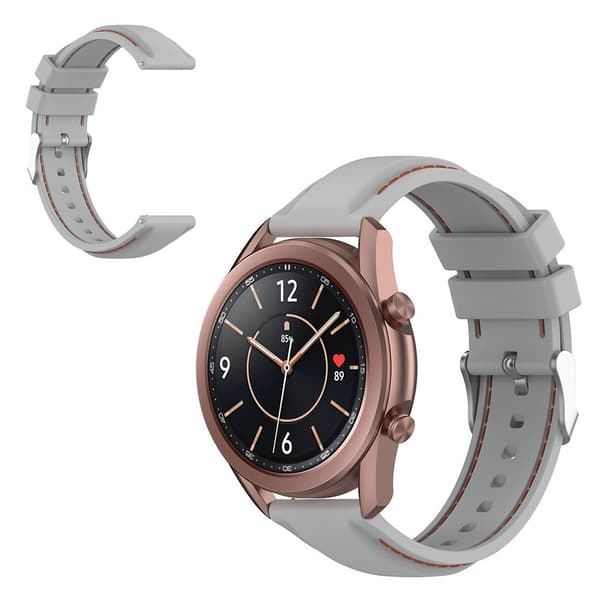 20mm Universal unique silicone watch band - Light Grey Silvergrå