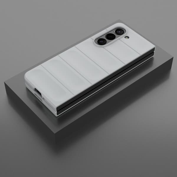 Blødt grebsformet Samsung Galaxy Z Fold5 cover - Lysegrå Silver grey