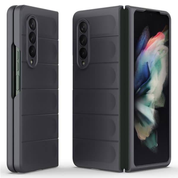 Mjukt greppformat Samsung Galaxy Z Fold3 5G skal - Mörkgrå Silvergrå