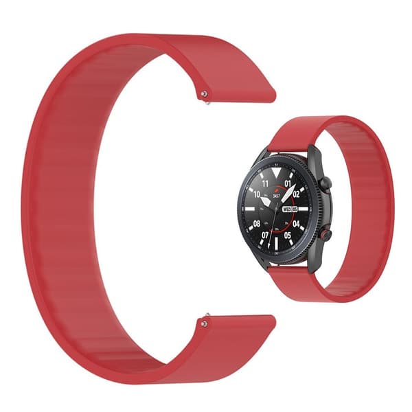 22 mm universellt elastiskt klockarmband i silikon - Röd / Röd Röd