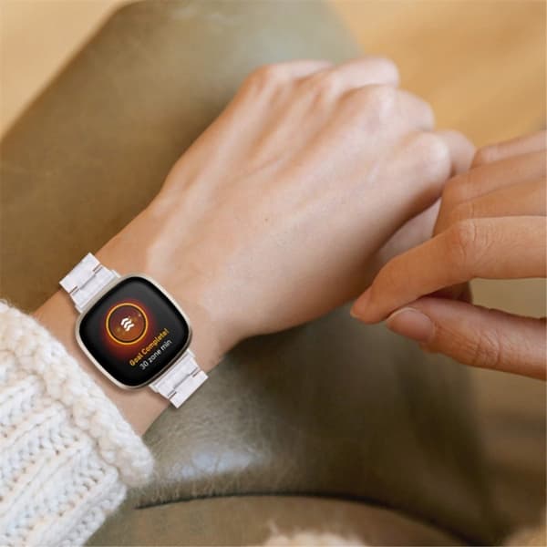 Fitbit Sense 2 / Versa 4 harpiksrem med metallspenne - Gjennomsiktig Transparent