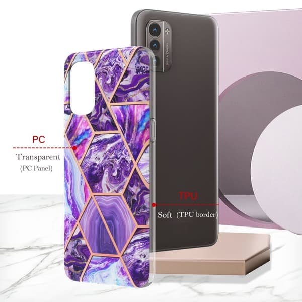 Marmormotiv Nokia G11 / Nokia G21 skal - Mörklila Lila