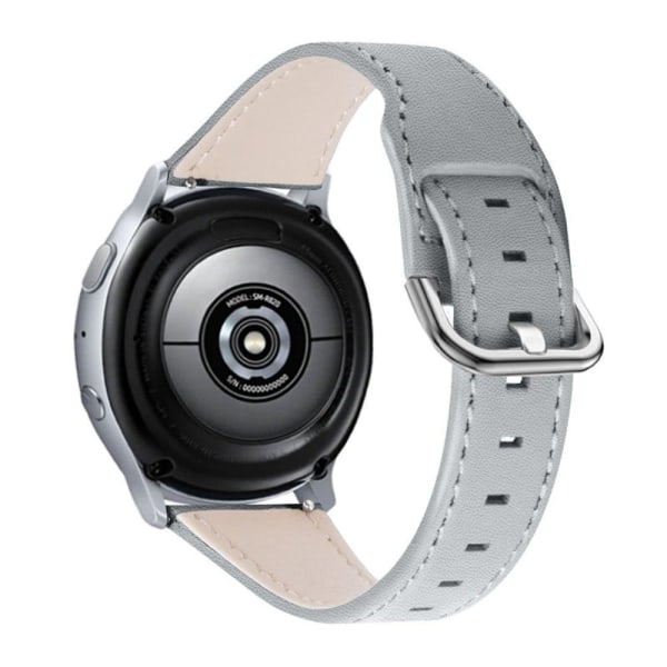 Garmin Vivoactive 4 elegant cowhide leather watch strap - Grey Silvergrå