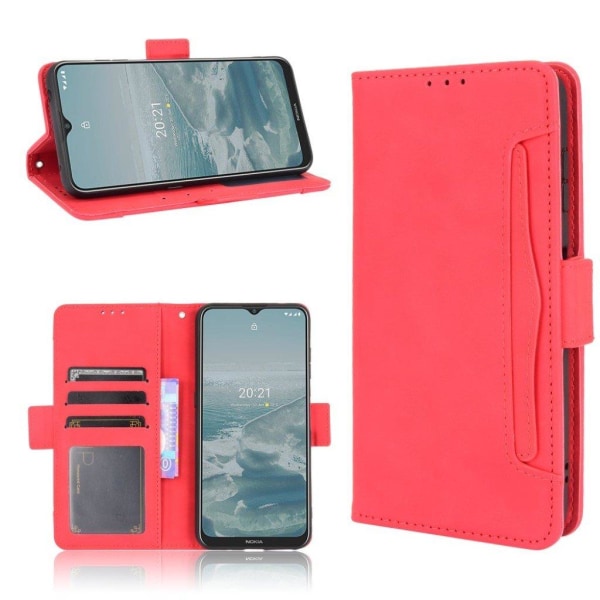 Modern-styled Læder Pung Etui til Nokia G20 - Rød Red