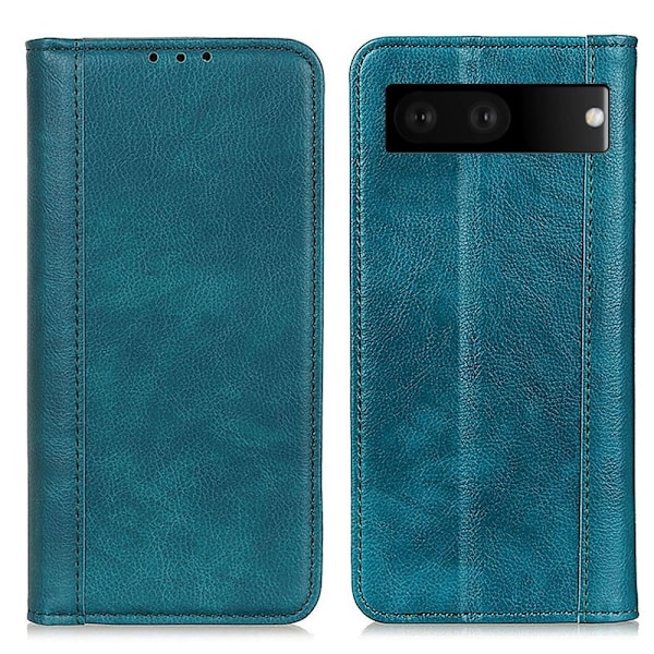 Äkta läder Google Pixel 7 fodral med magnetisk stängning Grön