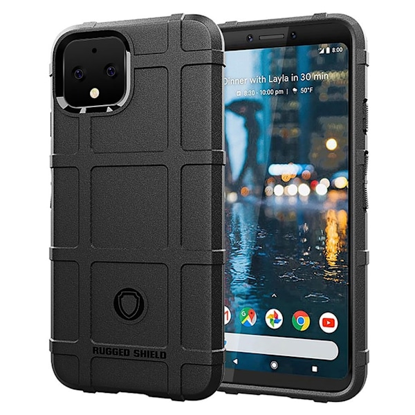 Rugged Shield Google Pixel 4 kuoret - Musta Black