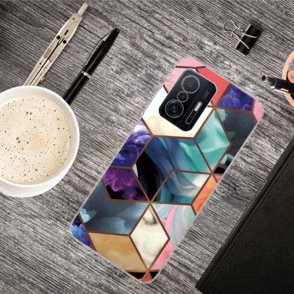 Marble Xiaomi 11T / 11T Pro Etui - Farverig Terning Tile Multicolor