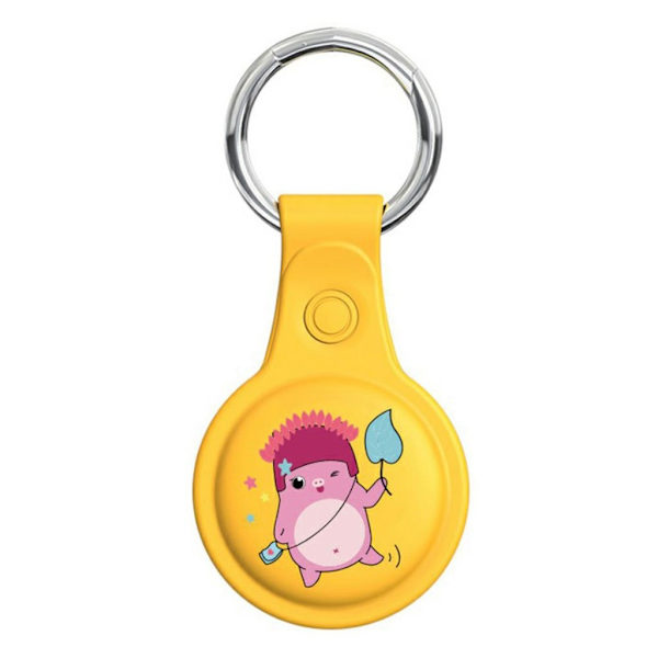 AirTags silikoneovertræk med sødt design - Gul Yellow
