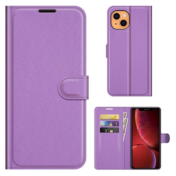 Klassisk iPhone 13 Mini flip etui - Lilla Purple