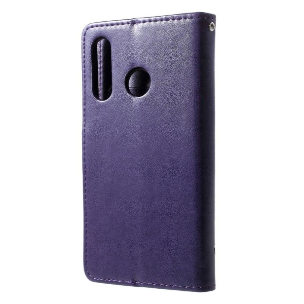 Huawei P30 Lite painettu Perhonen Kukka nahkainen flip suojakote Purple