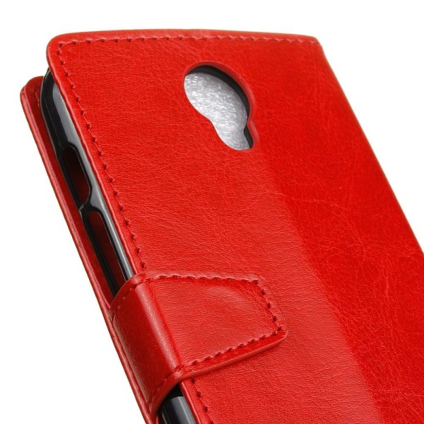 Edwardson Alcatel Pixi 4 (5) 3G PU Leather Wallet Case - Red Red