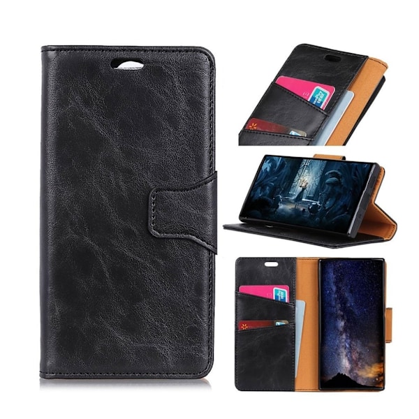 Crazy Horse Samsung Galaxy S10 Lite magnetisk split læderetui - Sort Black