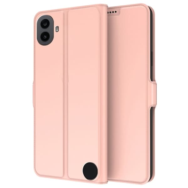 Glatt og tynt premium PU-skinnetui for Nothing CMF Phone 1 - Rose Gull Pink