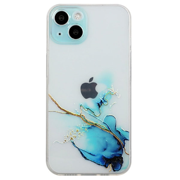 Marmormotiv iPhone 15 Plus skal - Blå Blå
