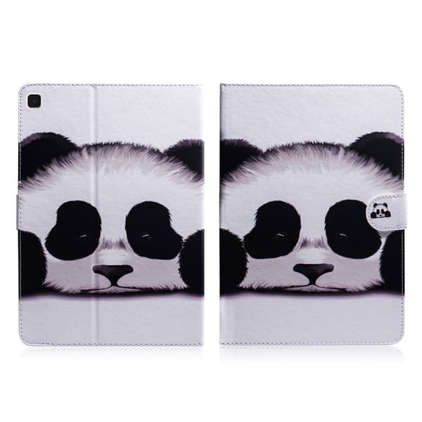 Cool mønster læder flip etui til Samsung Galaxy Tab A7 10.4 (2020) - Panda White