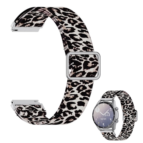22mm Universal pattern printing nylon watch band - Leopard Print multifärg
