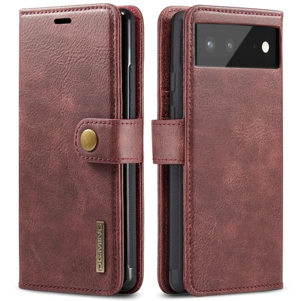 DG.Ming Google Pixel 6 2-in-1 Lommebok Etui - Rød Red