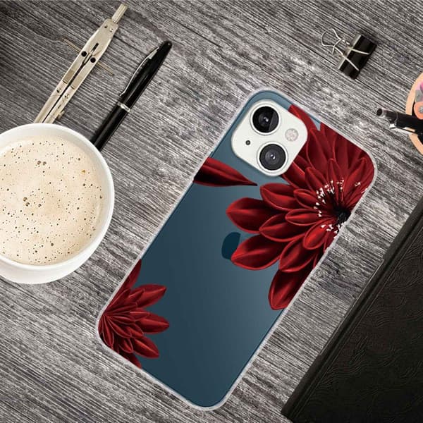 Deco iPhone 14 deksel - Rød Blomst Red