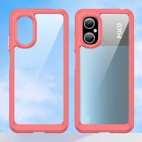 Xiaomi Poco M4 5G smart telefonskal i akryl - Röd Röd