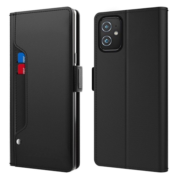 Phone Etui med Make-up Mirror og Slick Design til ASUS Zenfone 8 - Sort Black