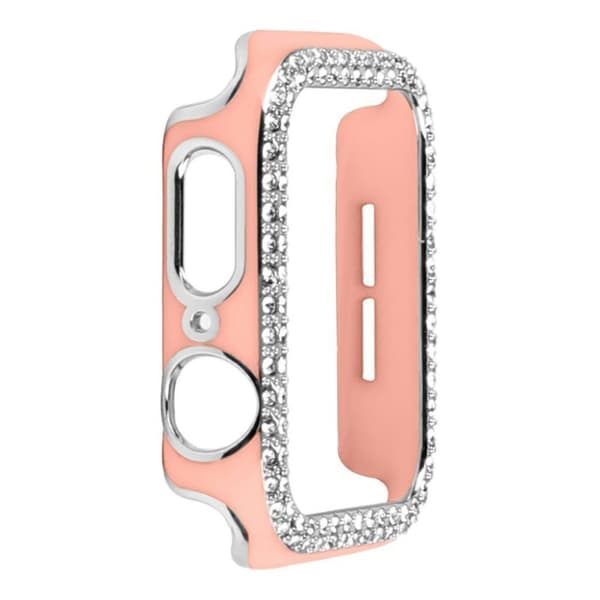 Apple Watch 44 mm dubbelfärgat strassfodral - Rosa / Rosa Rosa