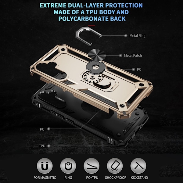 Bofink Combat Samsung Galaxy A54 Etui - Guld Gold