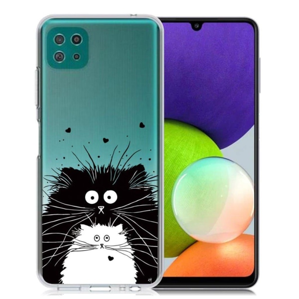 Deco Samsung Galaxy A22 5G Suojakotelo - Musta And Valkoinen Animal Black