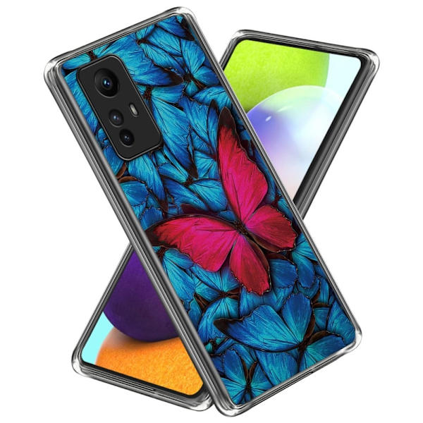Deco Xiaomi Redmi Note 12S kotelot - Punainen Perhonen Blue