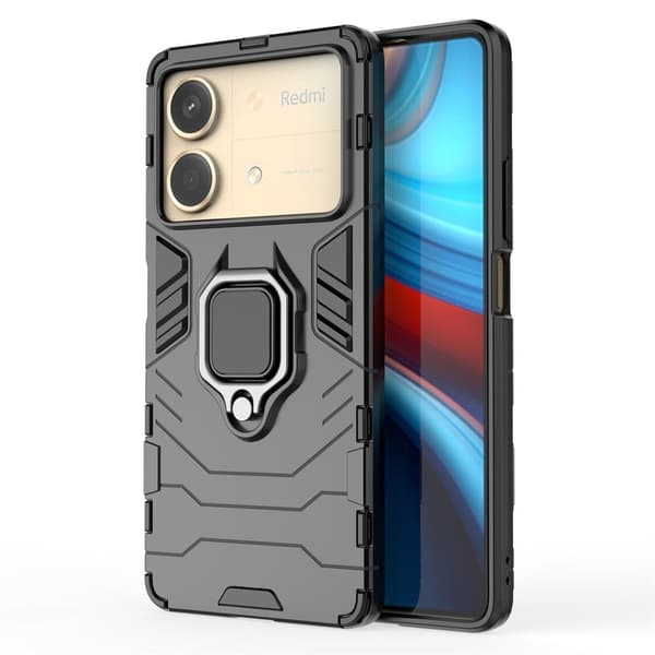 Iskunkestävä Xiaomi Redmi Note 13R Pro Panther-kuoret - Musta Black