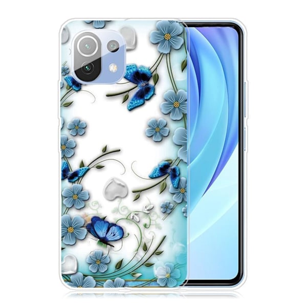 Deco Xiaomi Mi 11 Pro Etui - Sommerfugl og Blomst Multicolor