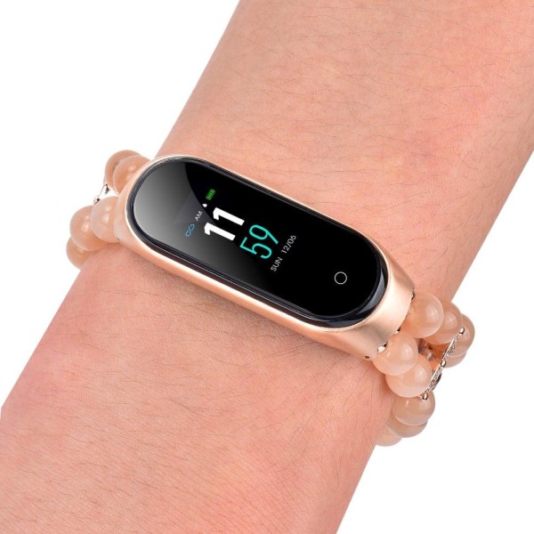 Xiaomi Mi Smart Band 4 / 3 opal pärlor klockarmband - Guld Guld