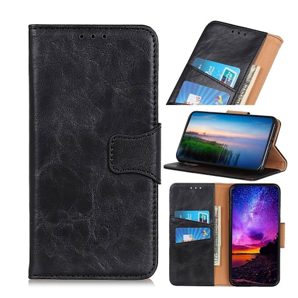 Crazy Horse Samsung Galaxy A20e split lædercover - sort Black