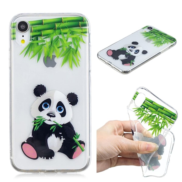 iPhone Xr flexibelt mjukt silikonplast mobilskal med unikt IMD mönster - Bambo Panda multifärg