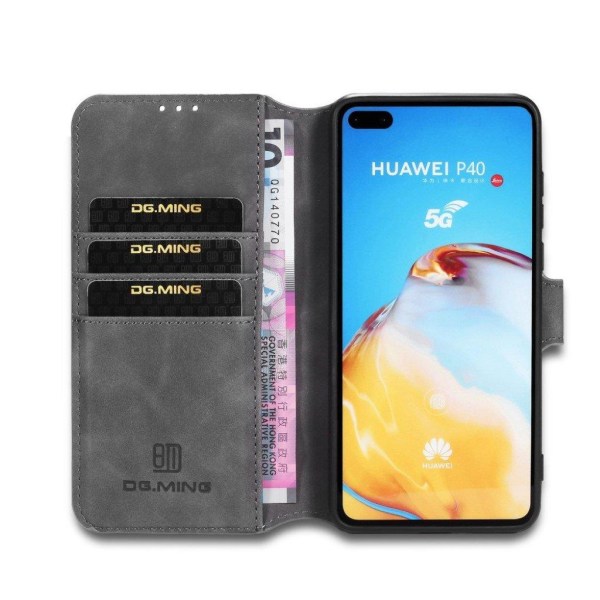 DG.MING Huawei P40 Retro kotelot - Harmaa Silver grey