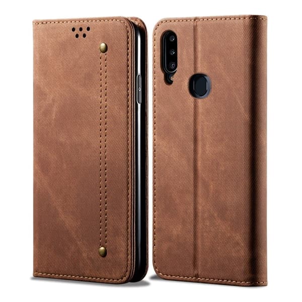 Jeans Samsung Galaxy A20s etui - Kaffe Brown