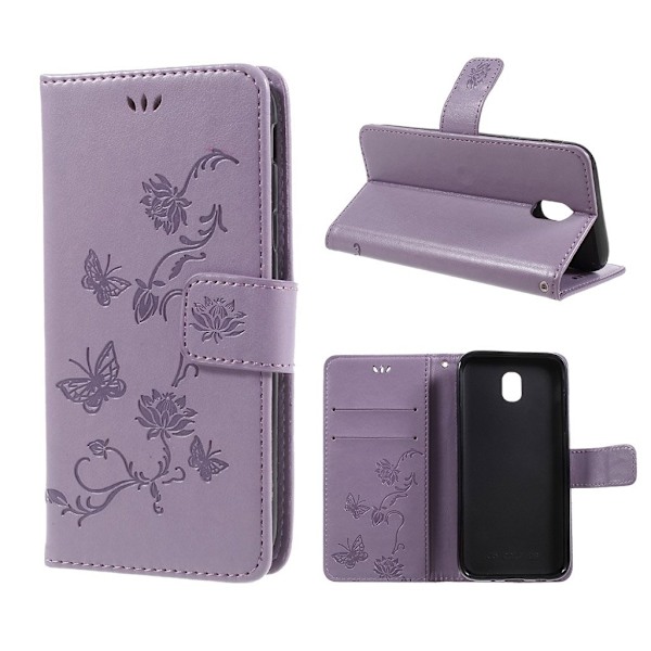 Butterfly läder Samsung Galaxy J5 (2017) fodral - Lila Lila