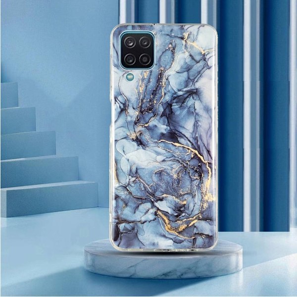 Marmormotiv Samsung Galaxy A12 5G skal - Grå Silvergrå
