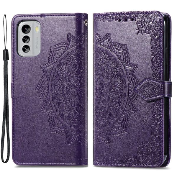 Mandala Nokia G60 Flip Etui - Lilla Purple