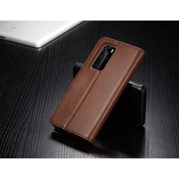 LC.IMEEKE Huawei P40 Pro Flip kotelot - Kahvi Brown