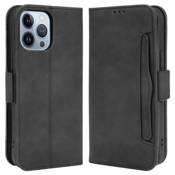 Moderne iPhone 14 Pro læderetui med pung - Sort Black