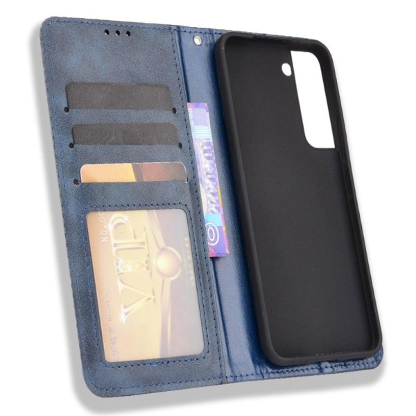 Bofink Vintage Samsung Galaxy S22 Læder Etui - Blå Blue