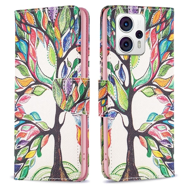 Wonderland Motorola Moto G23 / G13 / G53 Flip Etui - Life Træ Multicolor