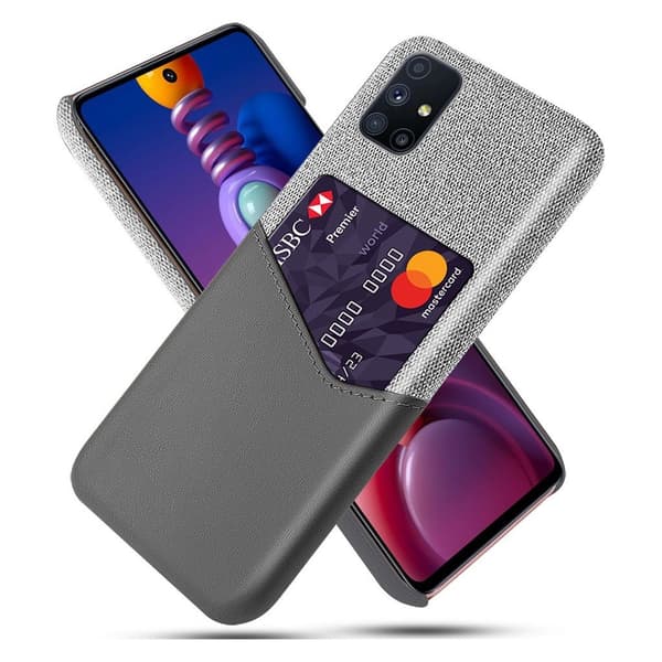 Bofink Samsung Galaxy M51 korttikotelo - Harmaa Silver grey