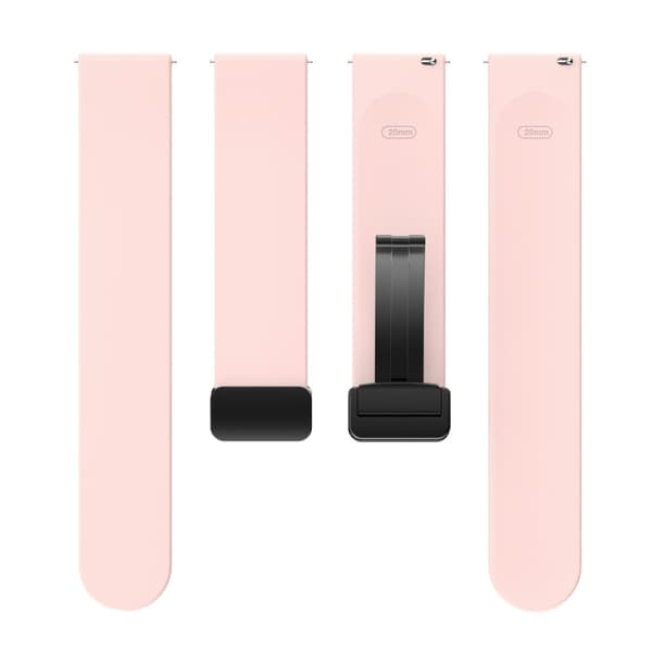 22 mm universal enkel silikonerem med sort spænde - Lyserød Pink