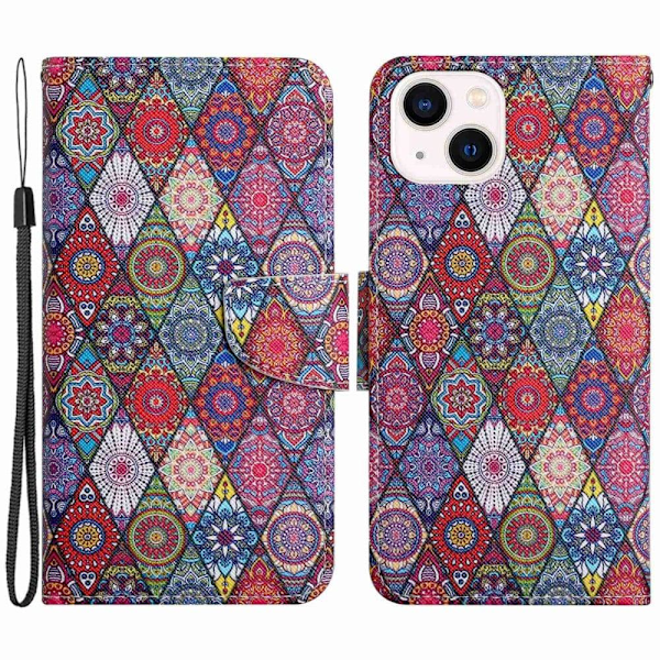 Wonderland iPhone 14 Plus Läppäkotelo - Kaleidoscope Multicolor