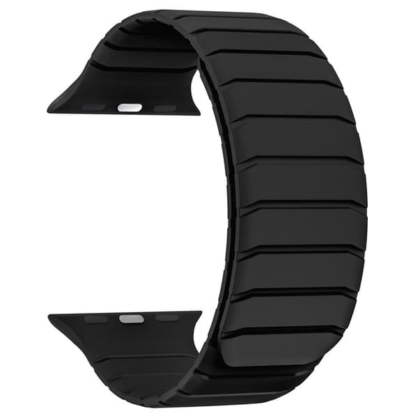 Urrem Apple Watch Series 41mm - 40mm - 38mmFluororubber håndledsrem - Sort Black