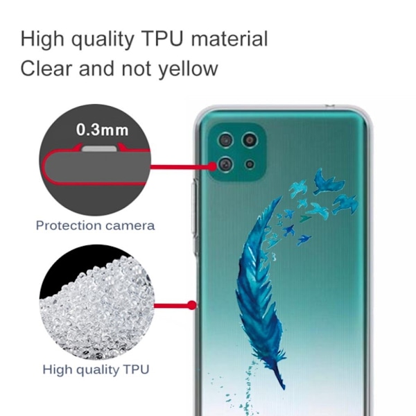 Deco Samsung Galaxy A22 5G skal - Fjäder Blå